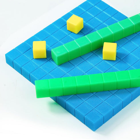 Plastic Base Ten Blocks Set, Maths Manipulatives for 2nd Grade Classrooms, Counting Cubes for Learning Maths
