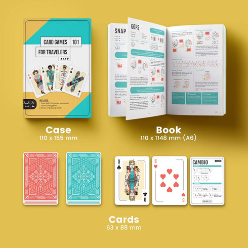 Card Games for Travelers - Box Set of 30 Classic Games & 2 Decks | Ages 6+ | 1 to 12 Players | Kids, Families & Adults | Playing Cards | Family Game Night | Gift Idea