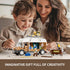 FUNWHOLE Carpentry Van Lighting Building-Bricks Set, 496 Pcs Farm Woodworker Car Collectible Display for Adults