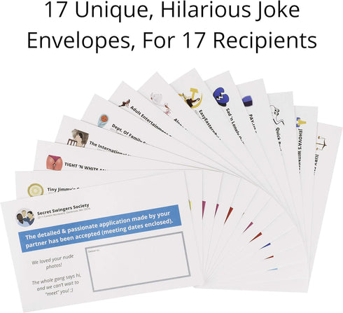 17 Prank Envelopes - Funny Pranks for Adults, Practical Jokes by Mail, Birthday & Holiday Card Envelopes
