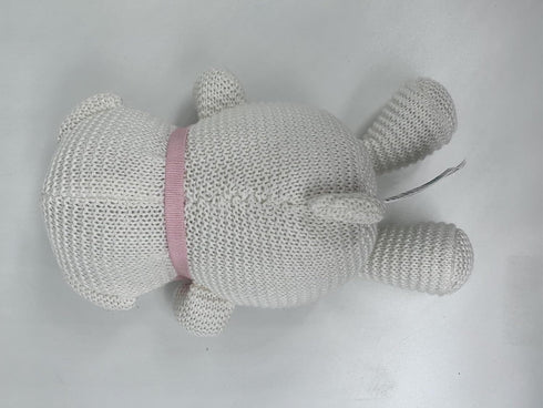 100% Organic Cotton Baby Stuffed Animals, White Teddy Bear for Newborn, 6.5"