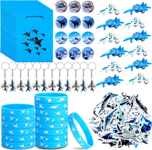 Meooeck 110 Pcs Fighter Jets Party Favors Airplane Themed Birthday Party Decorations