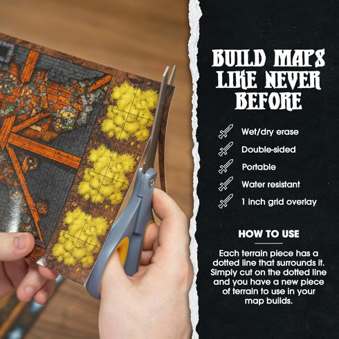 Dungeon Craft Hell & Highwater Board Game: Loose Leaf in Custom Box, Water Resistant, Dry Erase by 1985 Games