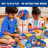 Set, 3-8 Motorized Spinning Gear Building Toys for Kids, Space Rocket STEM Construction Educational Interlocking