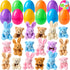 JOYIN 18 Pcs Prefilled Easter Eggs with Plush Animals, Eggs with Plush