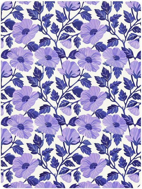 miaozhen 1 Pack 52x28 Cotton Baby Crib Sheets Soft Comfy Style Chow Chow Floral Print Purple Toddler Mattresses