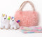 Perfectto Design Unicorn Toy for Girls Age 3-10; 4 PCS Set with Stuffed Animals and Doll Blanket