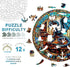 13.4 13.4in 300pcs Wooden Puzzles for Adults - The Dragon's Library Wooden Jigsaw Puzzle, Unique Animal Shaped Wood
