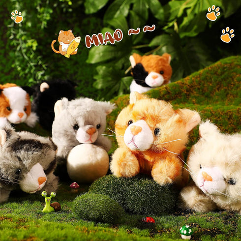HyDren 16 Pcs Plush Animals Bulk - Assorted Small Stuffed Soft Plush Cat Dog Toys for Classroom, Birthday Party Favors