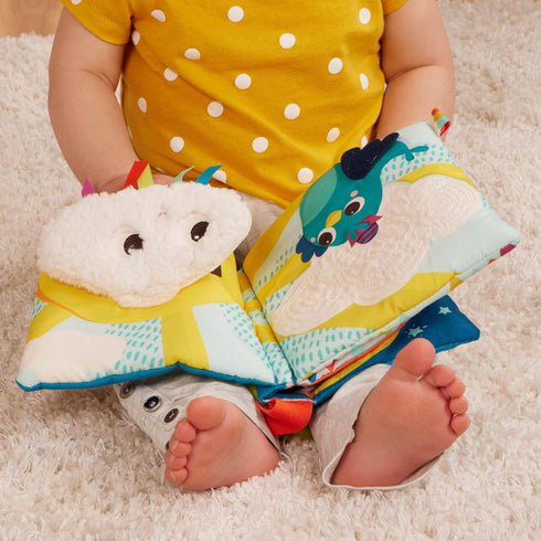 B. toys - B. baby Interactive Soft Baby Book - Rainbow Sunshine Cloth Book for Babies with Sensory Features