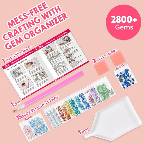 16 5D 6-12, 6, 7, 8+ Klever Kits Projects Gem Painting, Kids Diamond Art Kit for Kids with Diamond, Arts and Crafts