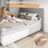 1 Pack, 71 Inch) HONEY JOY Bed Rail for Toddlers, Extra Long, Foldable Portable Swing Down Safety Bed Guard Rail