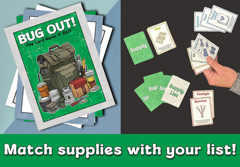 13+, Bug Out! The Card Game If SHTF, Casual Party Game with Action Cards, Survival Theme, Ages Makes a Great Birthday