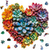 Ruikiyart Wooden Puzzles for Adults, 500 Pieces Succulent Heart Wood Jigsaw Puzzle,