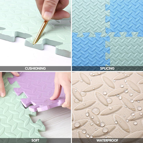 16 47x47 Tiles Foam Play Mat for Baby, Soft & Safe EVA Foam Mats for Floor, Square Baby Play Mat, Kids Foam Puzzle
