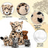 5 Set Mommy 4 Tummy Silipull Pcs Cheetah Stuffed Animals Large Cheetah Plush with Soft Cuddly Baby Cubs in Her for Boys