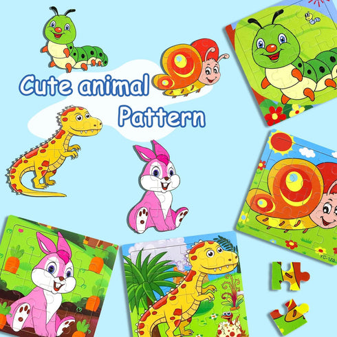 Puzzles for Kids Ages 3-5 - 9 Pack Wooden Jigsaw Puzzles for Toddlers 16 Pieces Educational Learning Toys