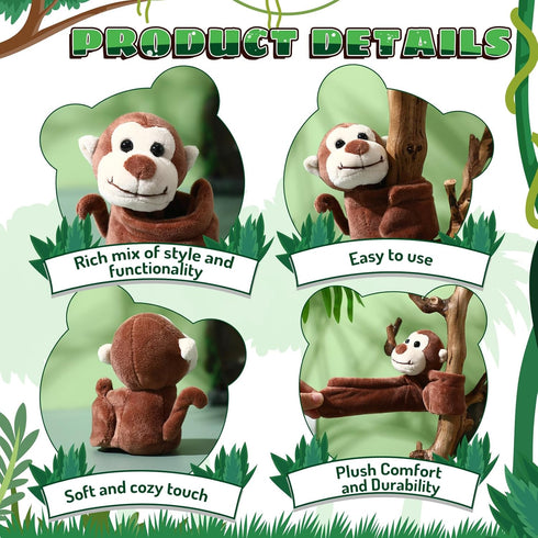 Relaxgiant 12 Pcs Stuffed Animal Slap Bracelet Plush Toy Hug Animal Slap Bracelet Plush Wrist Cute Snap Bracelets