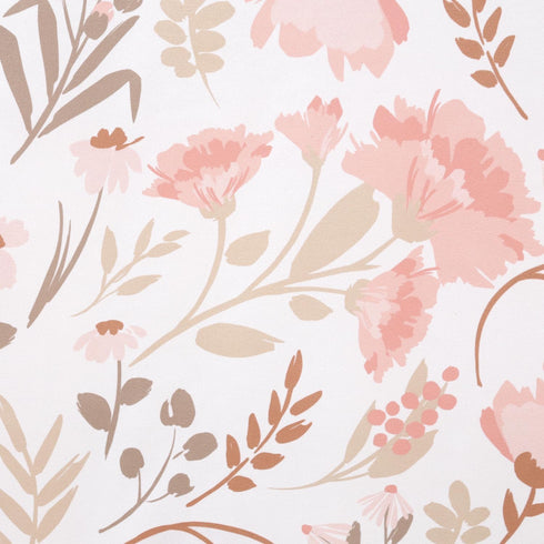 3 Set Set The Peanutshell Whimsical Floral Piece Baby Crib Bedding for Girls, Pink Botanical Nursery Decor, Reversible
