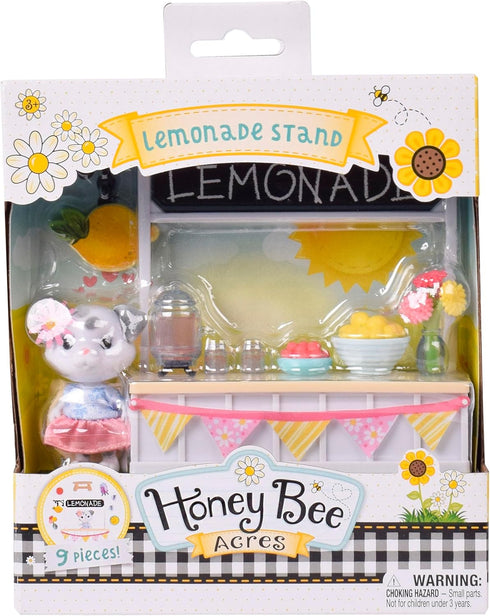 Sweet & Sour Lemonade Stand, Complete Set with Miniature Doll Figure, 9 Pieces, Ages 3+