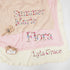 Cozy Personalized Floral Embroidered Name Blanket Soft Cotton Knit Newborn Blanket, Custom Keepsake Gift, Cover
