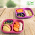 GET FRESH Bamboo Kids Divided Plates Set, 2-Pack, 3 Compartment Bamboo Dinnerware for Kids Meals