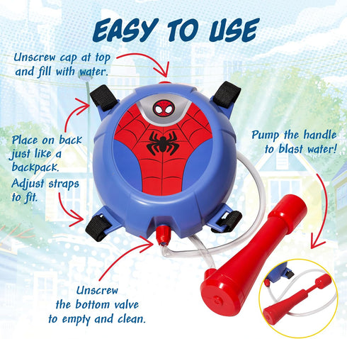 Spiderman Water Backpack Water Toy - Outdoor Water Blaster for Kids