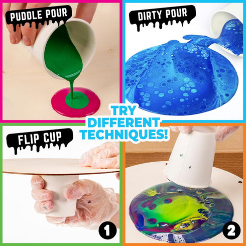 Original Stationery Color Craze Paint Pour Studio, Pour Painting Kit with Art Supplies for Kids Ages 8, Fun Painting