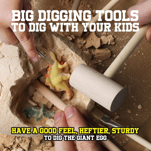 XXTOYS Dino Egg Dig Kit, Unearth Jumbo Dino Egg with 12 Different Dinosaur Toys, Educational STEM Toys for Kids 5-7