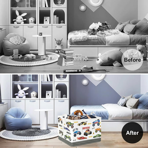 Truck,40 30 30 cm Clastyle City Car Baby Laundry Hamper Kid Storage Basket Boy Gift Toy Box Collapsible Clothes