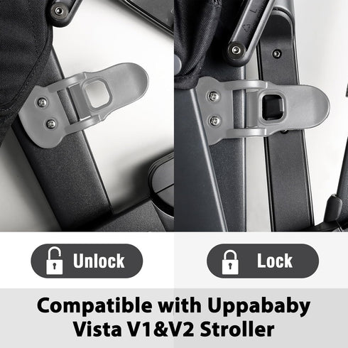 Replacement Closing Latch for UppaBaby Vista 2015+ (and V2), Hinge Latch Compatible with V1 & V2 Strollers, Gray