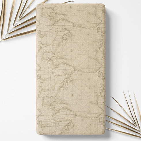 Glenna Jean Explore Baby Fitted Crib Sheet with Map Print, Adventure Explore Travel Theme Soft Infant Bedding Fits