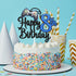 Video Game Happy 8th Birthday Cake Topper - Video Game Boy's 8th Birthday Party Blue Cake Supplies - Game On Level Up Winner Party Decoration
