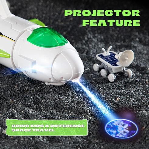 Spaceship Toy for Boys Girls, Space Shuttle with Lights & Sound, 3 Astronauts Figure, Astro Venture Playset