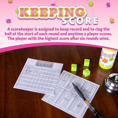 Continuum Games Box of Bunco Game Kit for Ladies Night - 2-12 Players