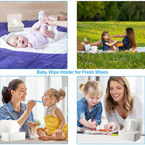 LEQXGO 2 Pack Baby Wipes Dispenser, Wipes Dispenser Baby Wipes Case, Baby Wipe Holder for Fresh Wipes, Non-Slip Wipes