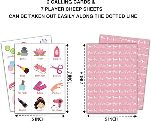 Spa Bingo Cards, Beauty Themed Bingo Games for 24 Players, Large Group Activities, Sleepover Party Supplies