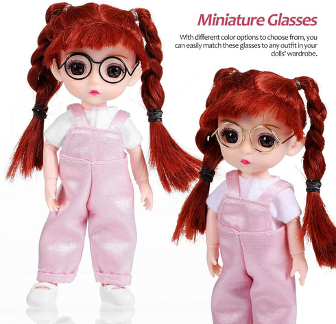 jojofuny 20pcs Doll Glasses, Miniature Eyeglasses for Dolls & Pets Costume Accessories