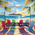 PICKFORU 1000 Summer Beach Puzzles for Adults Piece, Rainbow Beach Lounge Chair Puzzle, Colorful Ocean Jigsaw Puzzle