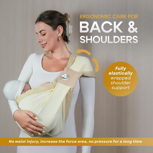 BabieBoo 8-30 lbs, Baby Sling Carrier Newborn Nursing, Toddler Carrier with Safety Buckle, Knob Tech Baby Closer