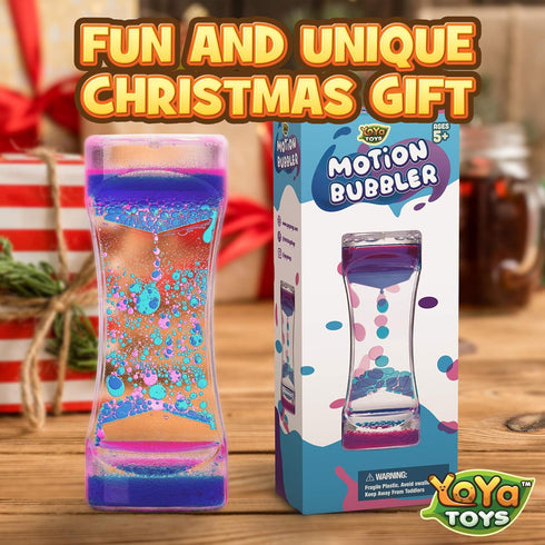 YoYa Toys Liquimo - Liquid Motion Bubbler 1 Pack, Sensory Fidget Toy for Kids & Adults, Hourglass Bubble Timer