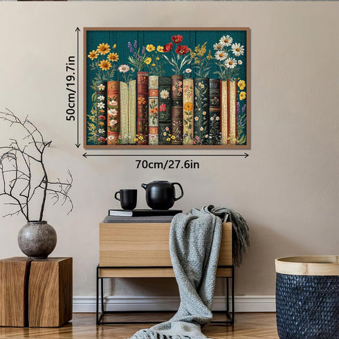 PPuzzling 1000 Vintage Wildflower Book Puzzles for Adults Pieces, Plant Floral Books Pages Jigsaw Puzzle, Retro