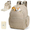 Miss Fong Diaper Bag Backpack - Quilted Travel Baby Bag with Changing