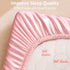 2 Pack 52x28x8 Satin Crib Sheets Girl, Silky Baby Sheet Great for Sensitive Hair, Fitted Toddler Bed Cover (Pink