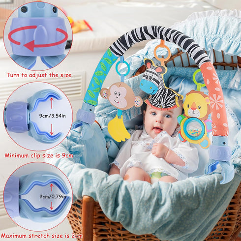 0-6 0-6 0 3 6 9 Car Seat Toys for Babies Months,Baby Stroller Activity Arch Toys for Infant Months Hanging Rattle