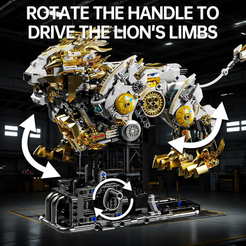 CSNRHG Set Mechanical Lion Building Block Toy Futuristic Mechanical Beast Model with Movable Parts & Gears Premium