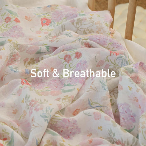 (35" 40") 2-Pack GLLQUEN BABY Muslin Swaddle Blankets Breathable Receiving Blankets x Soft Baby Blankets for Girls
