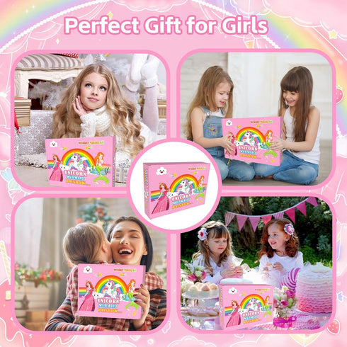 DIZRNOI Jewelry Making Kit for Girls, Unicorn Mermaid Charm Necklace Supplies Beads Set Birthday Toy Gift for Kids Age