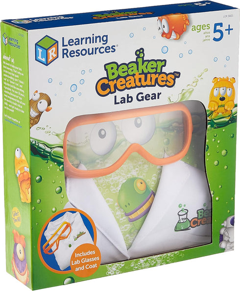 Learning Resources Beaker Creatures Lab Gear - 2 Pieces Lab Coat & Glasses for Kids, STEM Toys Ages 5+
