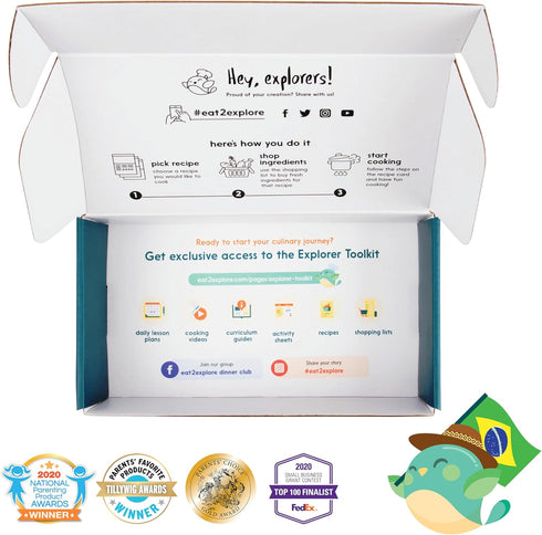 Kids Interactive Cooking Set for Families, Includes Recipe Cards, Cooking Tools, and Explorer Guide, Explore Brazil Kit